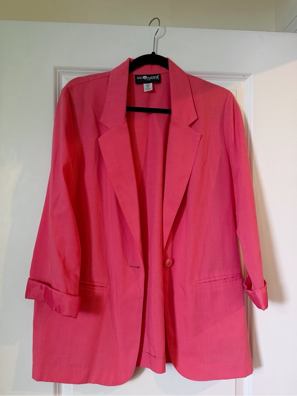 Sag Harbor Pink Linen Blazer - Medium